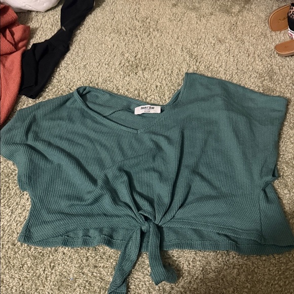 Double Zero Terracotta Tie-Front Crop Top - Picture 4 of 6